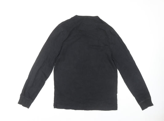 Farah Men's Black Long Sleeve T-Shirt, Medium, Cotton