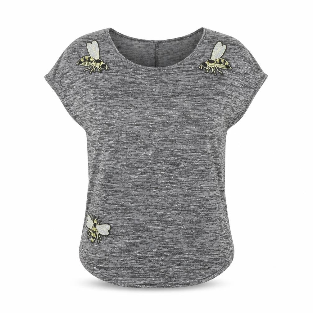 Womens UK Size S Brave Soul Grey Polyester Blend T-Shirt