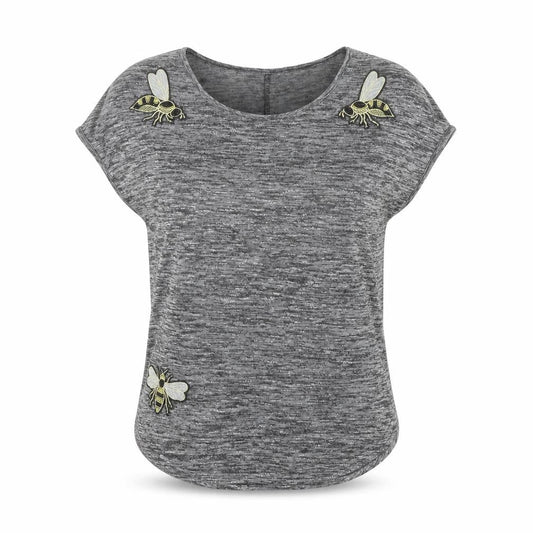 Womens UK Size S Brave Soul Grey Polyester Blend T-Shirt