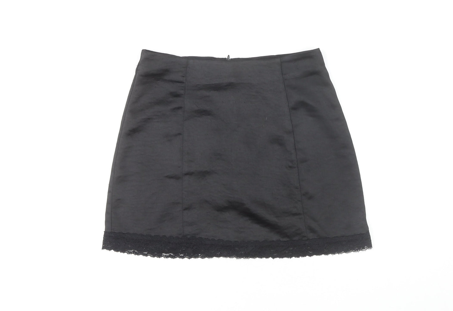 Motel Women's Black Lace Trim Pencil Skirt XS