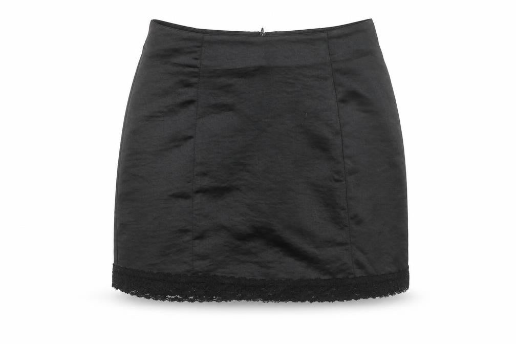 Motel Women's Black Lace Trim Pencil Skirt XS
