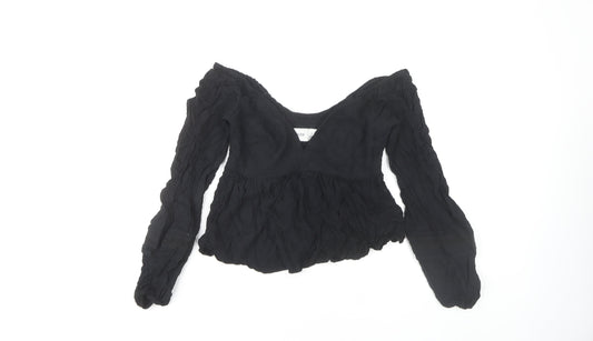 Hollister Women's Black Long Sleeve Blouse - Size S