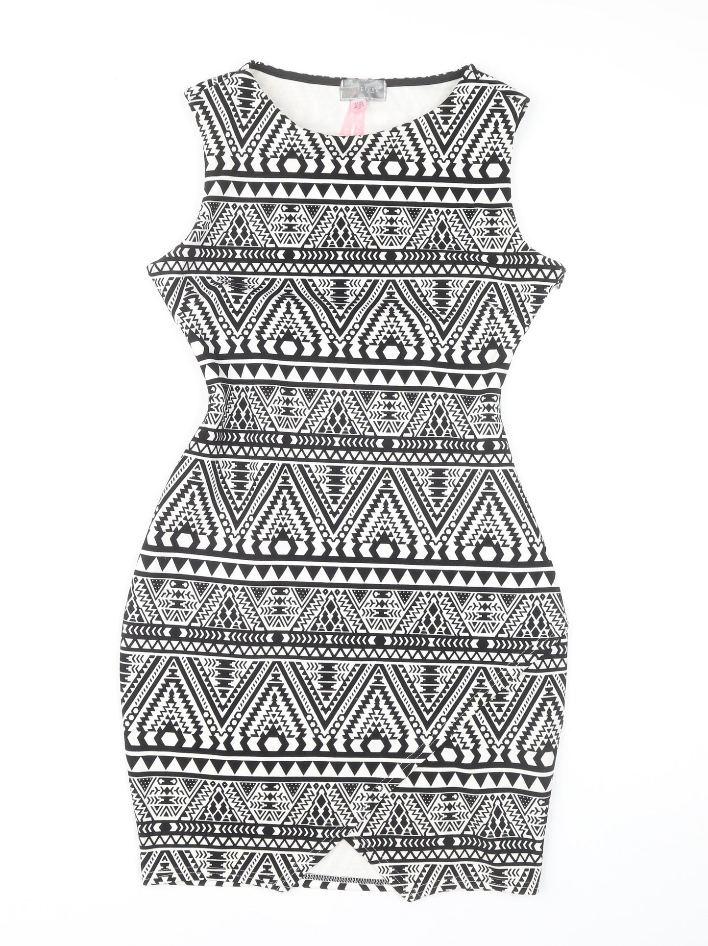Lipsy Women's Black & White Bodycon Dress Size 10