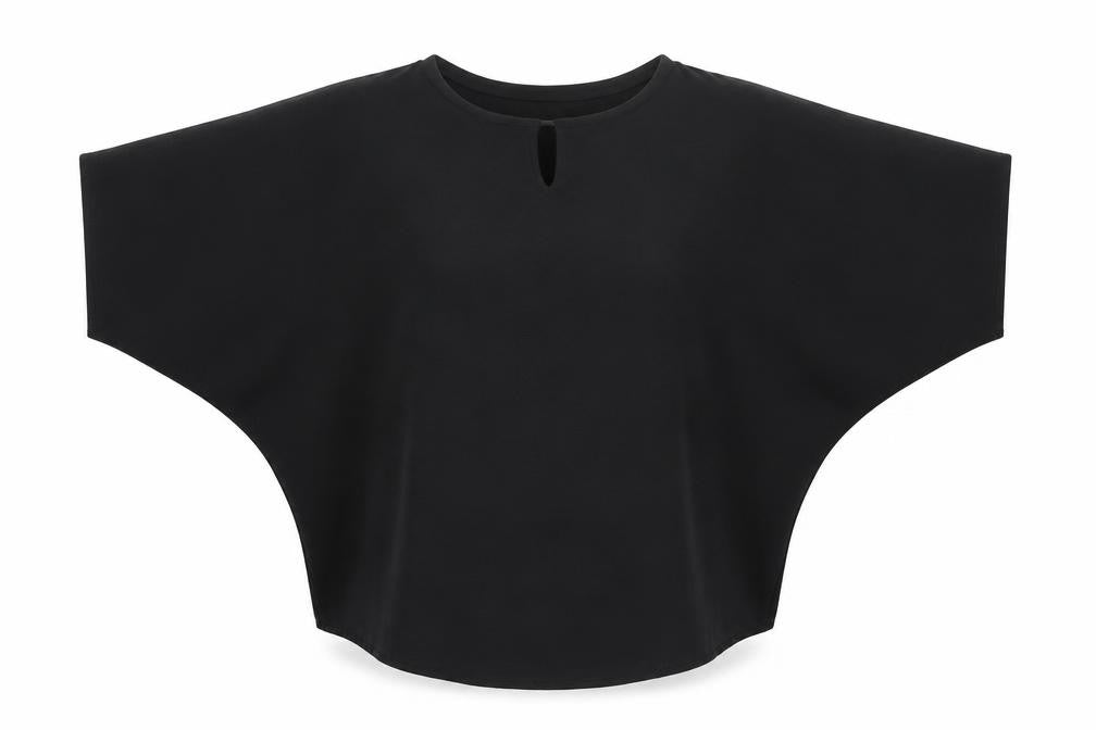 Front view of Quiz Women's Black Solid Dolman Sleeve Top, size 10