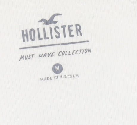 Hollister Women's White Long Sleeve T-Shirt M