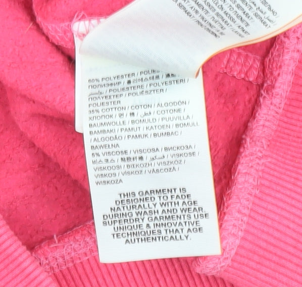 Superdry Women's Pink M Hoodie Pullover with Logo