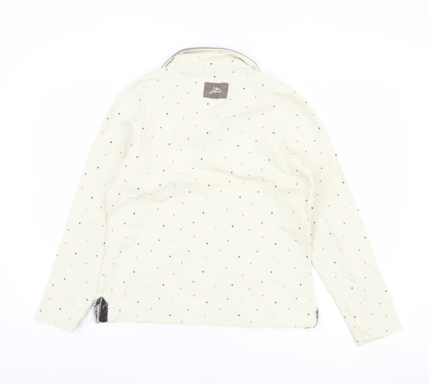 Joules Women's Ivory Henley Sweatshirt M Polka Dot
