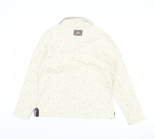 Joules Women's Ivory Henley Sweatshirt M Polka Dot