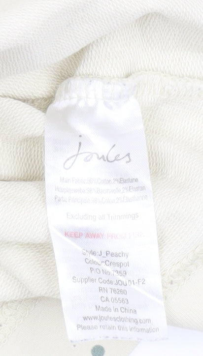Joules Women's Ivory Henley Sweatshirt M Polka Dot