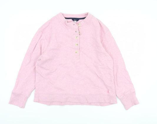 Joules Women's Pink Henley Sweatshirt UK 6