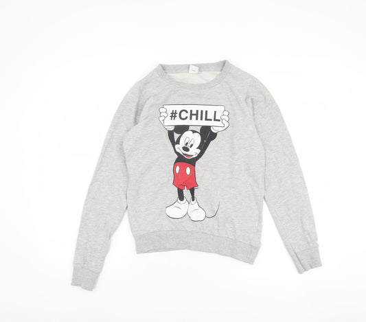 Disney Teens Grey Graphic Pullover Sweatshirt Size 6