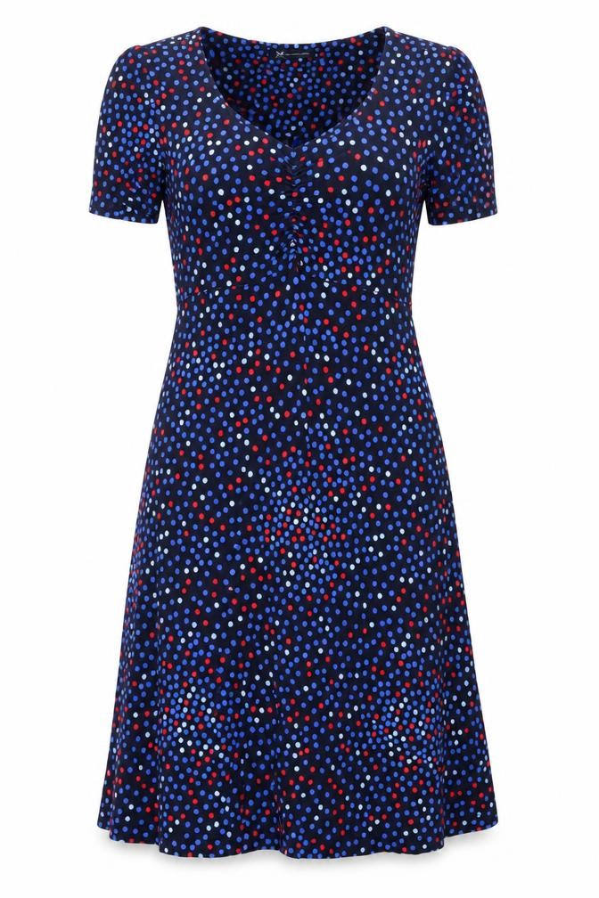 Front view of Crew Clothing Multicoloured Polka Dot Dress, size 8