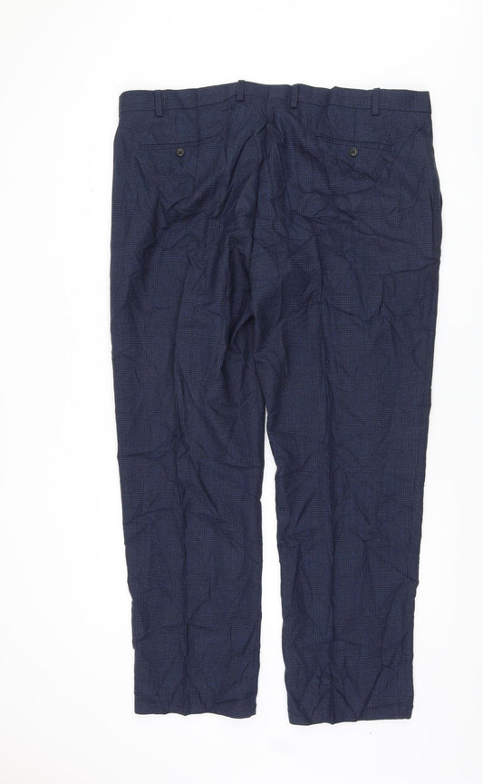 Marks and Spencer Unisex Blue Check Dress Pants, 42