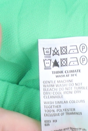 Marks and Spencer Women's Green Wide-Leg Trousers