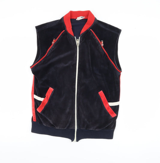 Fila Women's Black Velvet Varsity Waistcoat Size 18