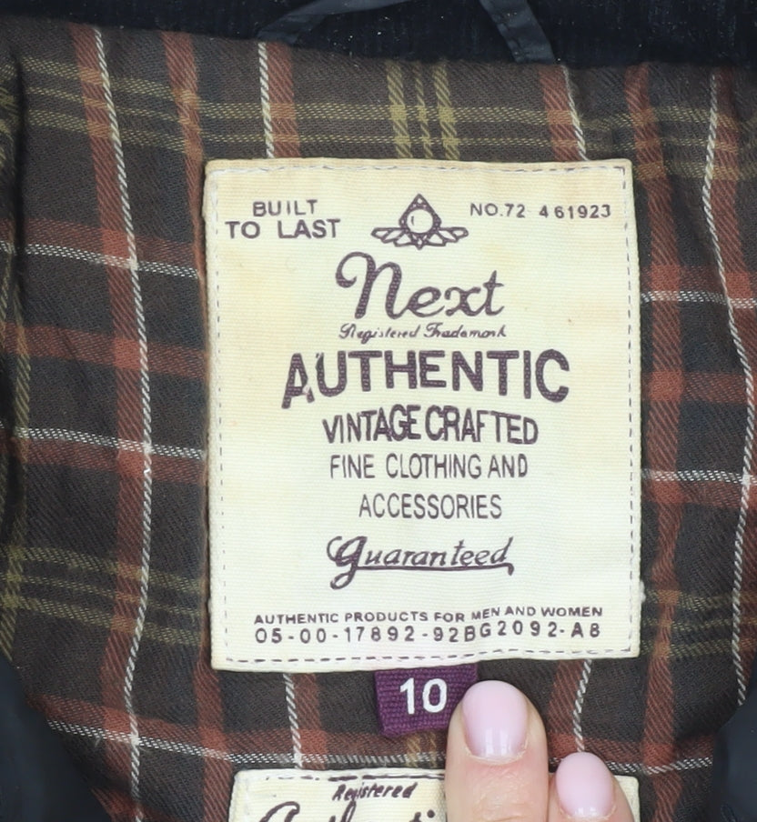 Next Women's Black Quilted Coat Size 10 Belted
