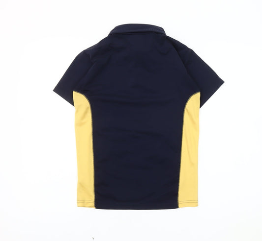 David Luke Boys Blue Colourblock Polo Shirt L Collared