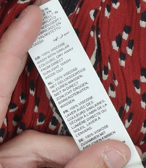 Fat Face Women's Red Floral A-Line Dress, Size 10