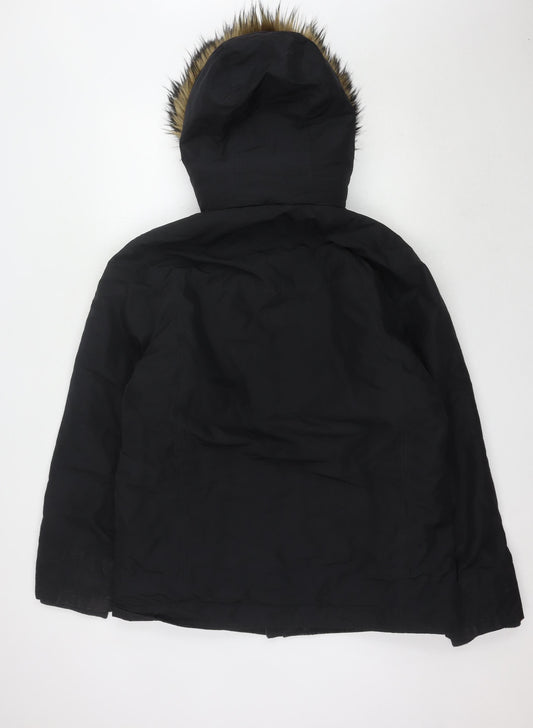 Hollister Men's Black Hooded Parka Coat Size L