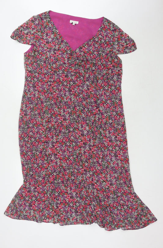 Lakeland Women's Floral V-Neck Dress Size 18