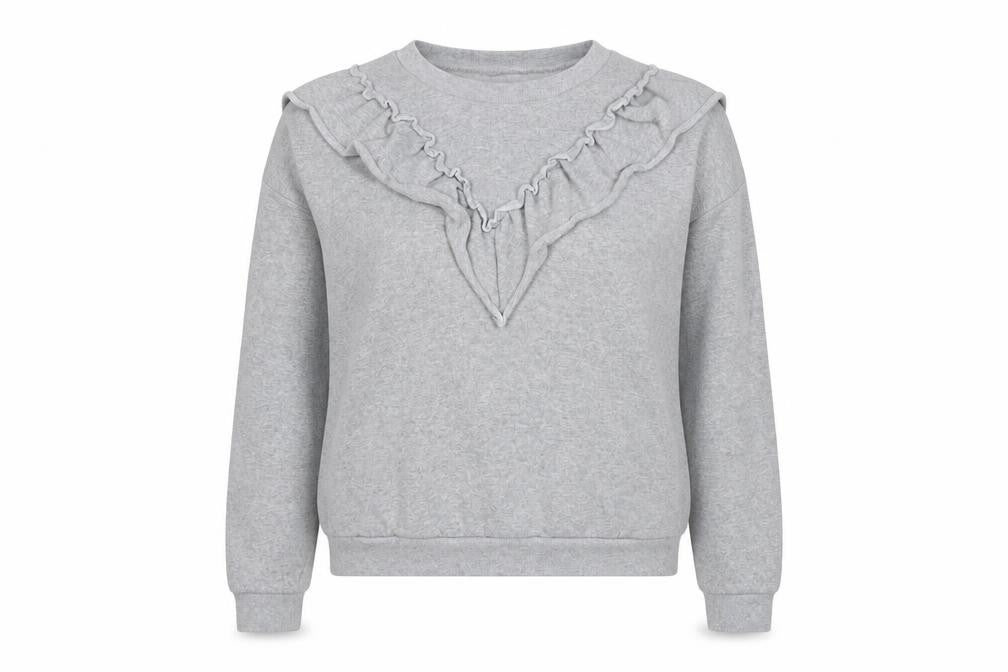 Lipsy London Grey Ruffle Sweatshirt Women UK 10