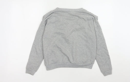 Lipsy London Grey Ruffle Sweatshirt Women UK 10