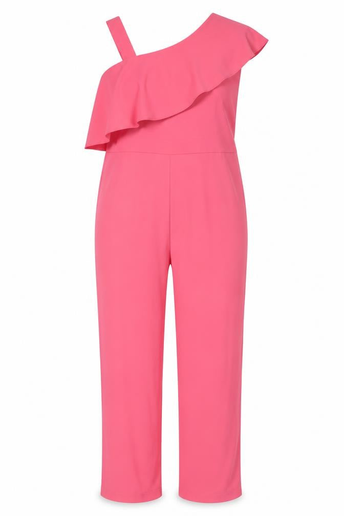 Marks and Spencer Women's Pink One-Shoulder Jumpsuit