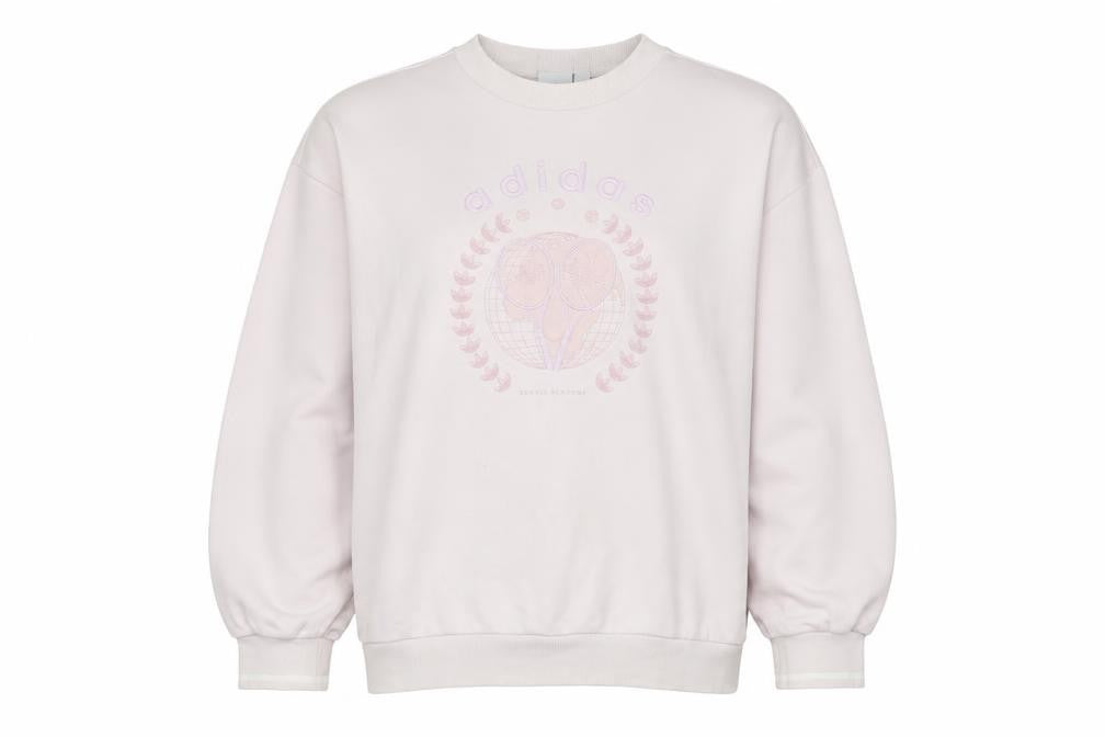 Womens UK 10 Regular adidas White Pullover Sweatshirt