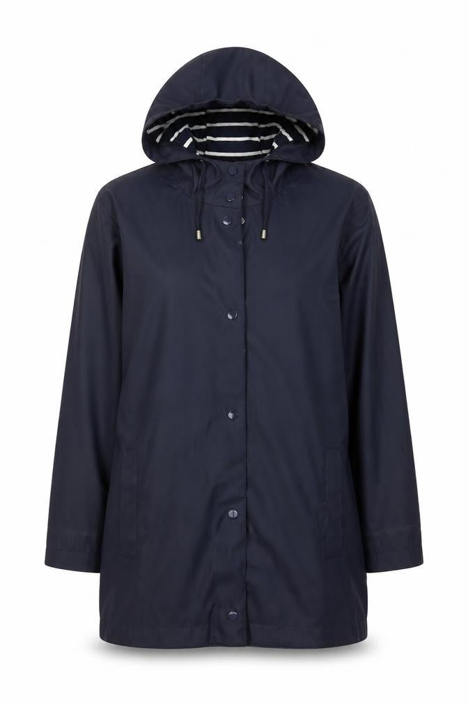 Bonmarché Women's Blue Rain Coat Size 14 Long Hooded