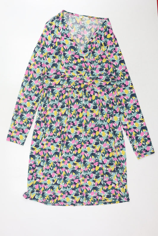 Boden Women's Multicoloured Floral Wrap Dress, Size 14