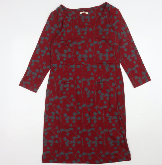 White Stuff Women's Red Floral Sheath Dress Size 10