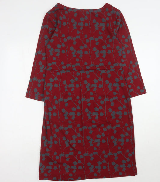 White Stuff Women's Red Floral Sheath Dress Size 10