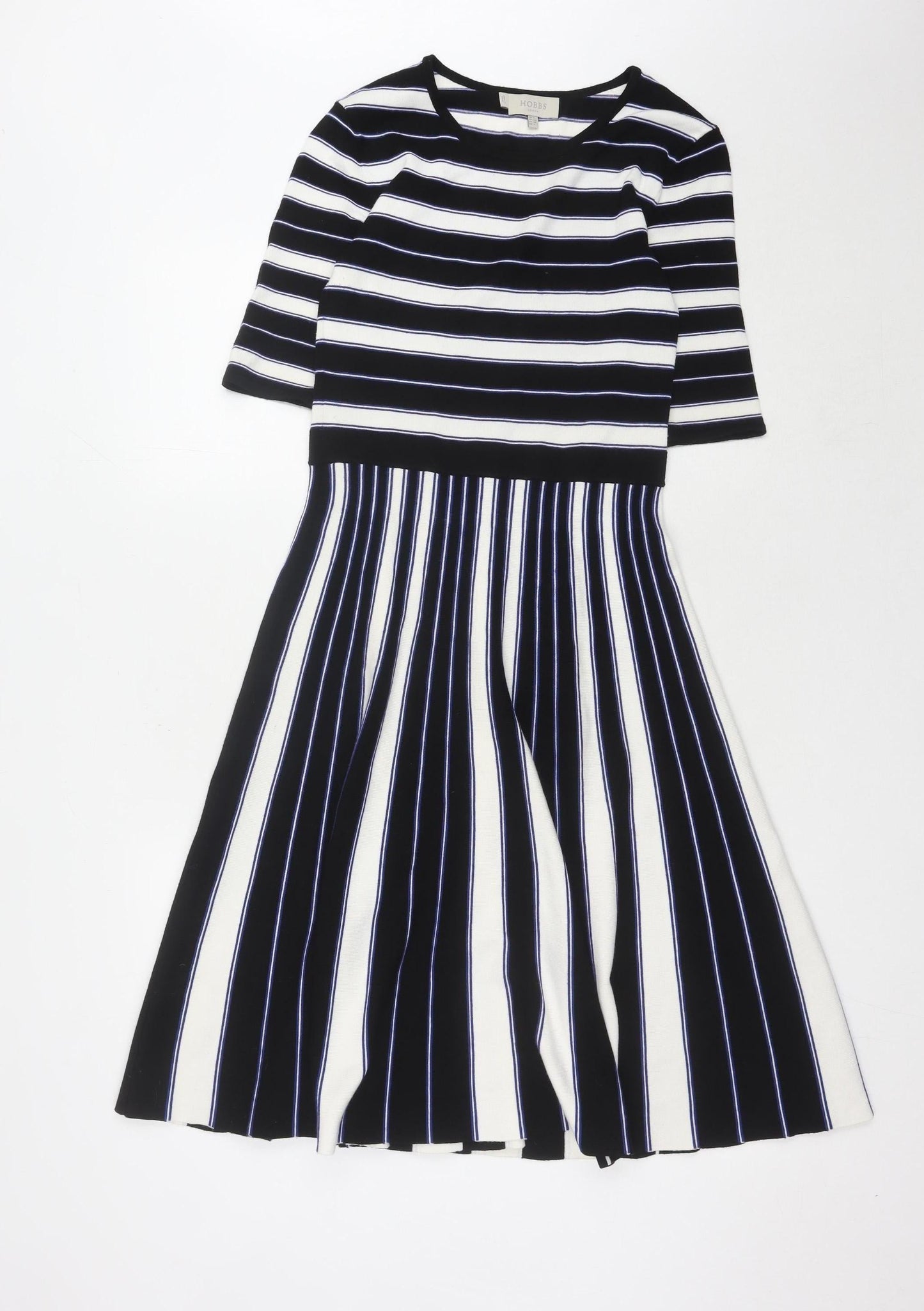 Hobbs Women's Black Striped Dress Size 8
