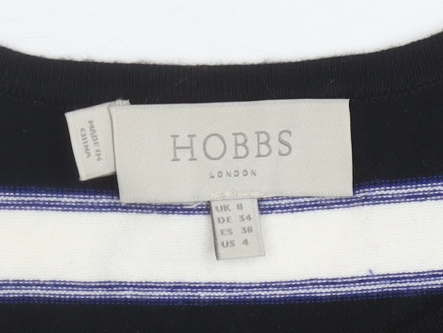 Hobbs Women's Black Striped Dress Size 8
