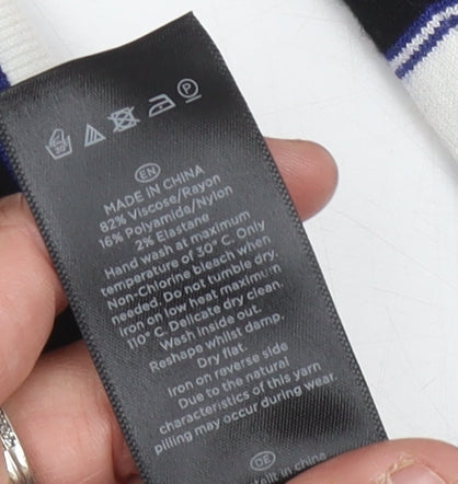 Hobbs Women's Black Striped Dress Size 8