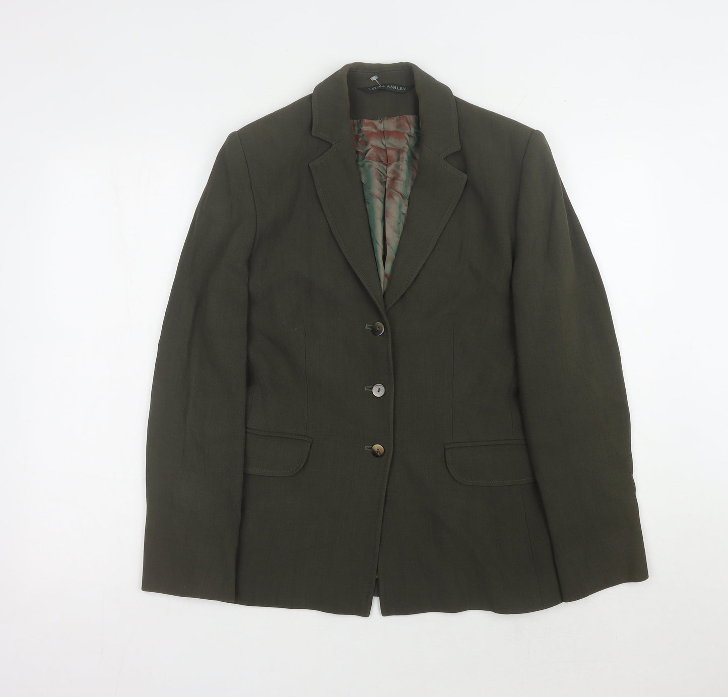 Laura Ashley Green Blazer Women Size 12 Classic Workwear