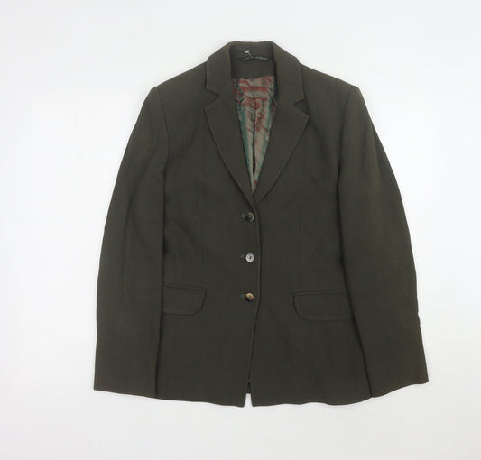 Laura Ashley Green Blazer Women Size 12 Classic Workwear