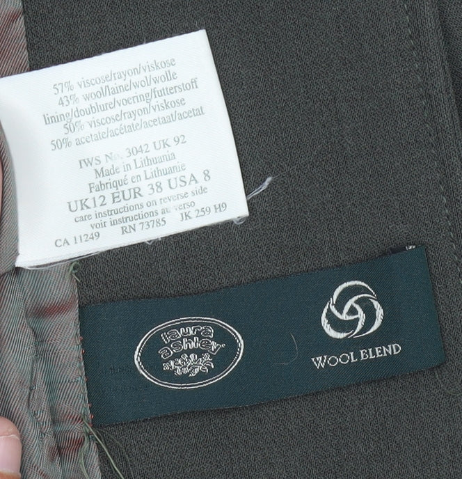 Laura Ashley Green Blazer Women Size 12 Classic Workwear