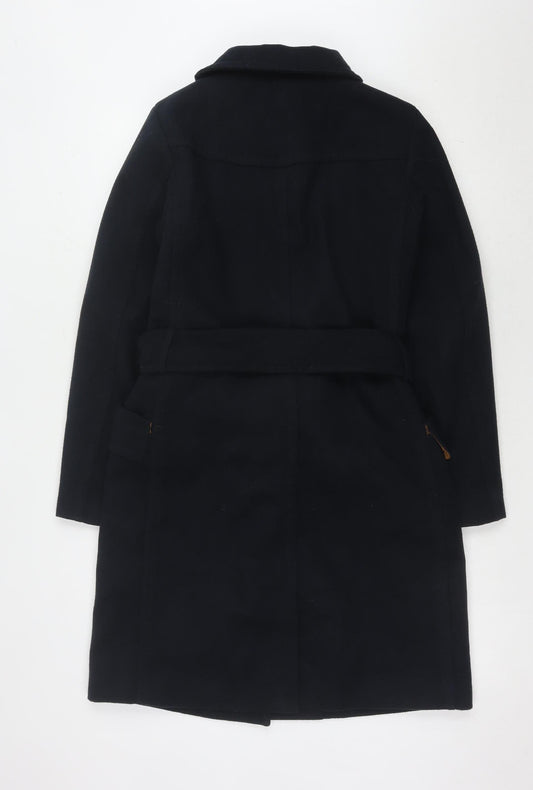 H&M Women's Black Trench Coat, UK 8, Belted