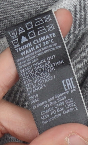 Marks and Spencer Women’s Grey Plaid Jumper Size 12