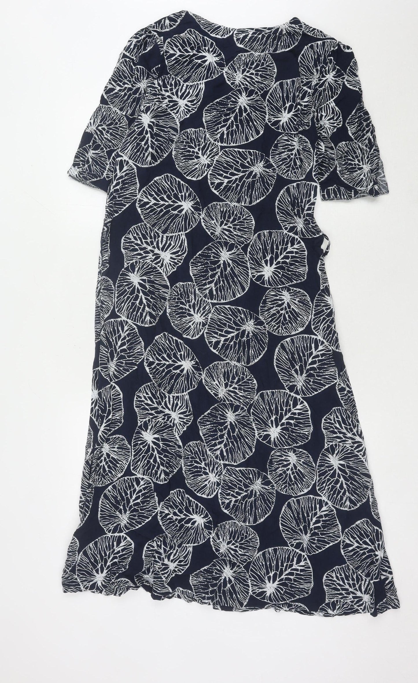 Weird Fish Women's Blue Floral Shirt Dress Size 12