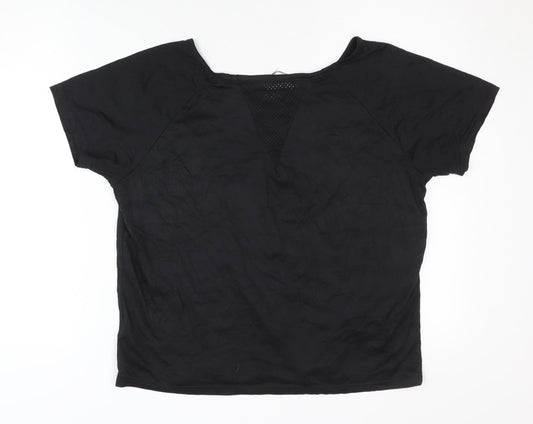 ERGEENOMIXX Black Women's Crew Neck Short Sleeve T-Shirt 10