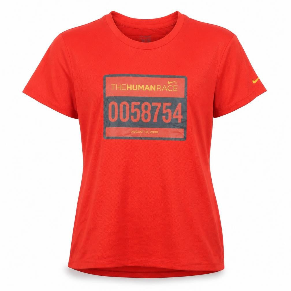 Nike Women's Red Running T-Shirt, Size 10/12, Moisture-Wicking