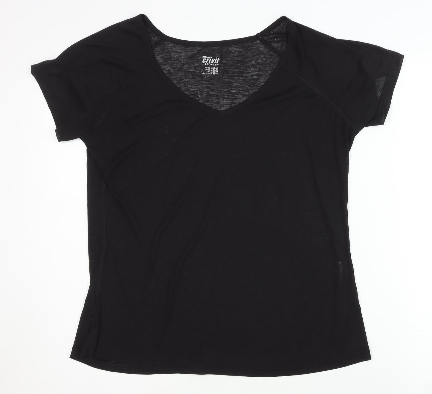 Crivit Sports Women's Black V-Neck T-Shirt M