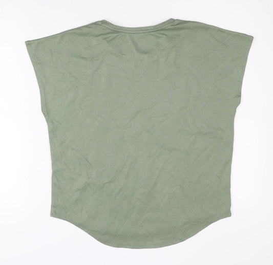 H&M Green Girls' T-Shirt Size 12 - Polyester Crew Neck