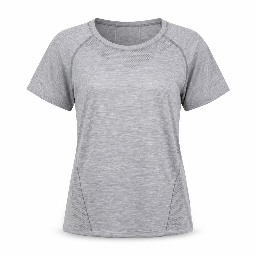 H&M Womens Grey Gym T-Shirt - M, Regular Fit, Breathable