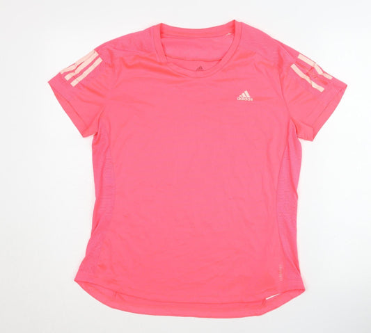Adidas Women's Pink Running T-Shirt Size L
