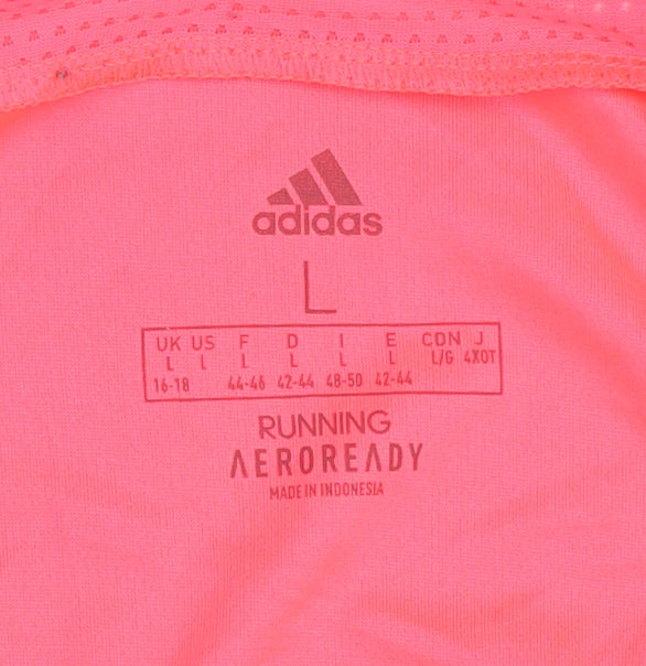 Adidas Women's Pink Running T-Shirt Size L