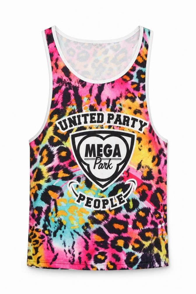 Mega Mens Park Animal Print Tank XL Multicoloured