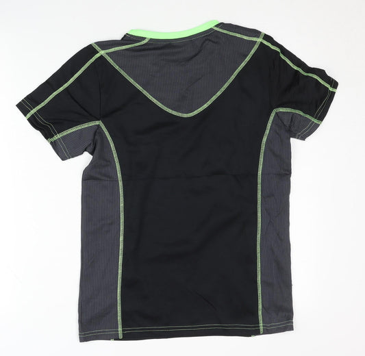 Yigga Boys Black Sport T-Shirt, Age 13-14, Breathable Activewear